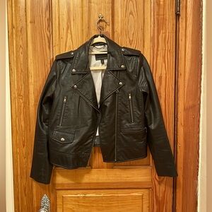 Petite M Banana Republic vegan leather jacket